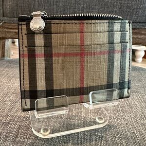 Burberry Wallet - Burberry Tartan Top Zip Card Case